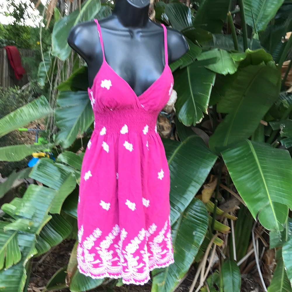 Embroidered slip dress